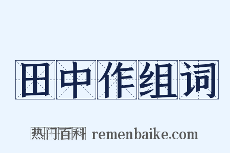 田中作组词是什么意思的图片
